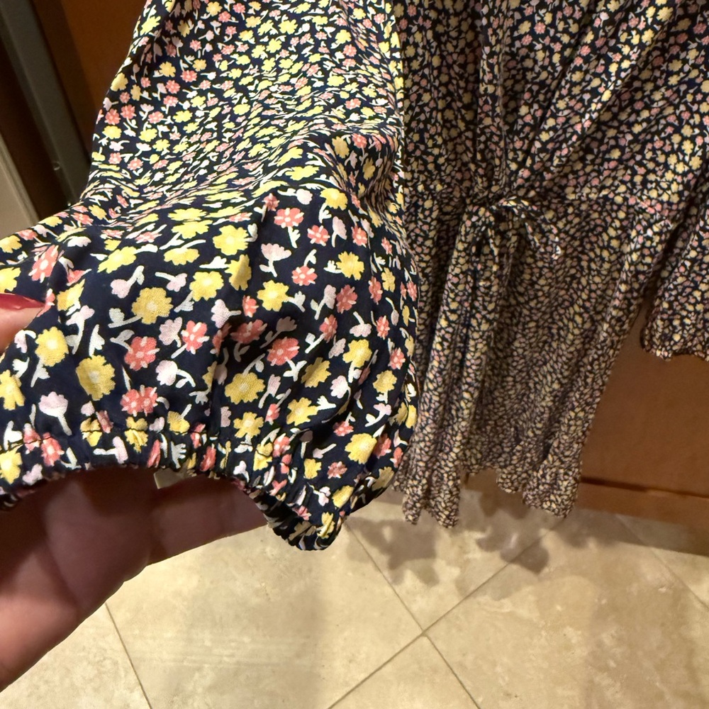 Draper James Floral Cinch Waist Midi Dress XL Ruffle Neck & Hem Cottagecore - Picture 6 of 11